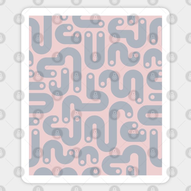 JELLY BEANS Squiggly New Wave Postmodern Abstract 1980s Geometric in Silver Gray with Soft Pink Dots - UnBlink Studio by Jackie Tahara Magnet by UnBlink Studio by Jackie Tahara